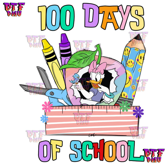 100 Days of School Daisy Duck DTF Transfer Print only