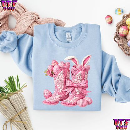 Cowgirl Easter Faux Yarn/Crochet DTF Transfer Print