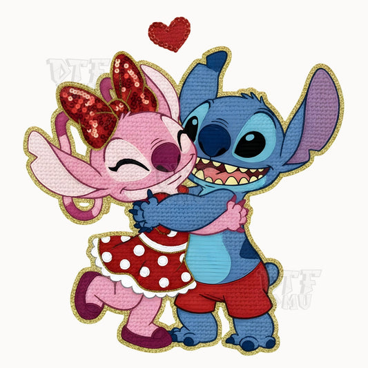Faux Glitter Stitch Valentine's Day DTF Transfer Print Only