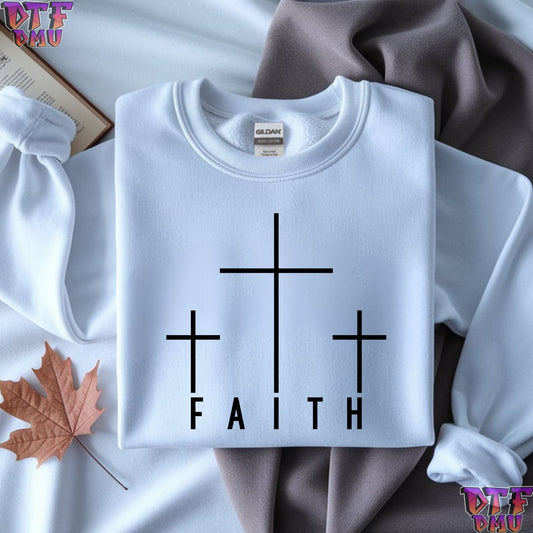 FAITH CROSS Christian DTF Transfer Print.