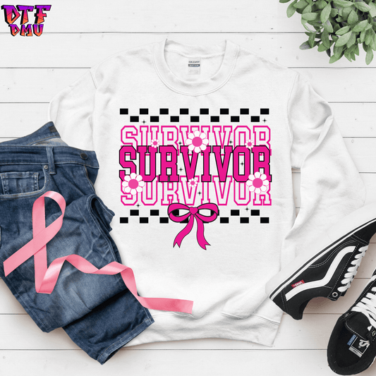 SURVIVOR Breast Cancer DTF Transfer Print.