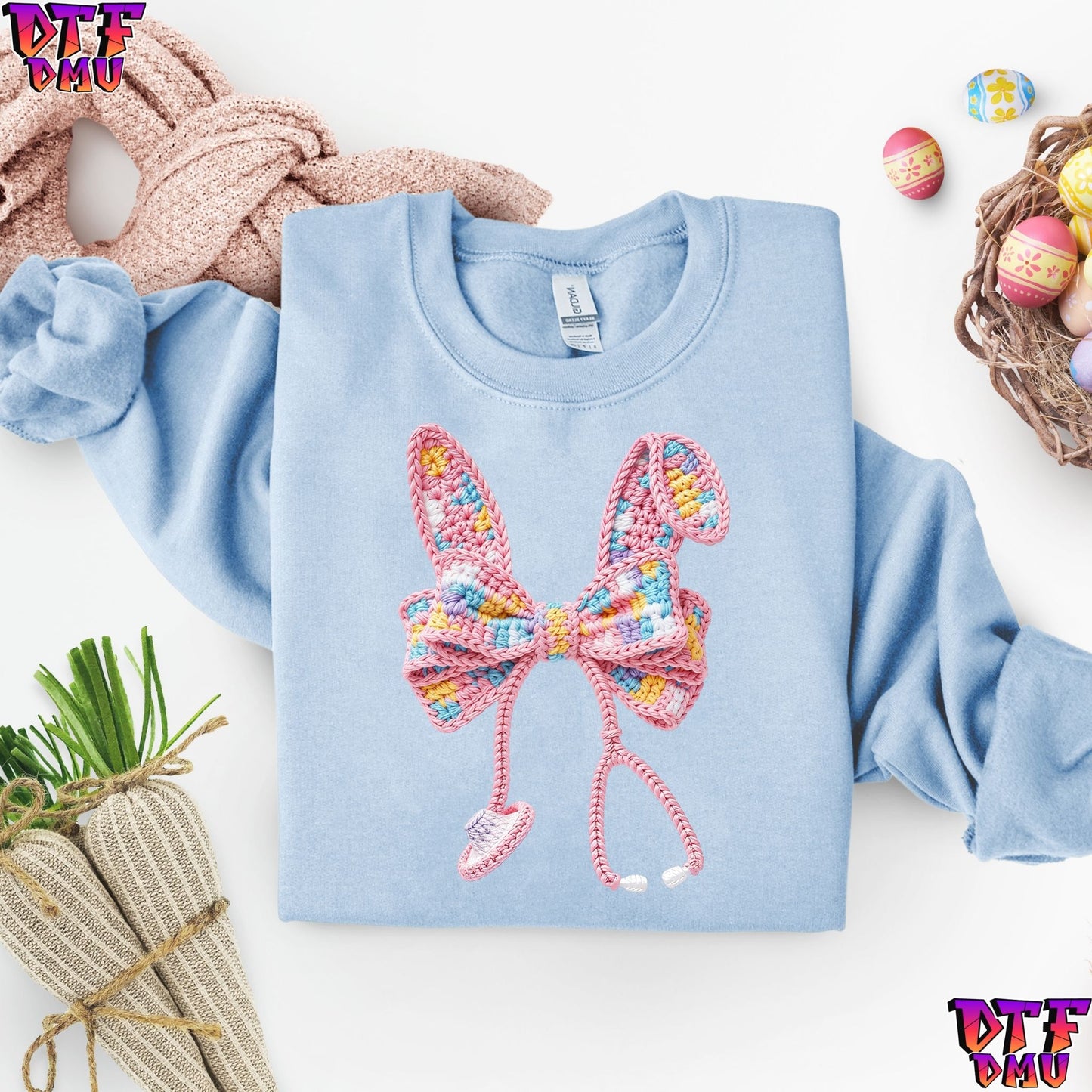 EASTER Faux Yarn/Crochet DTF Transfer Print