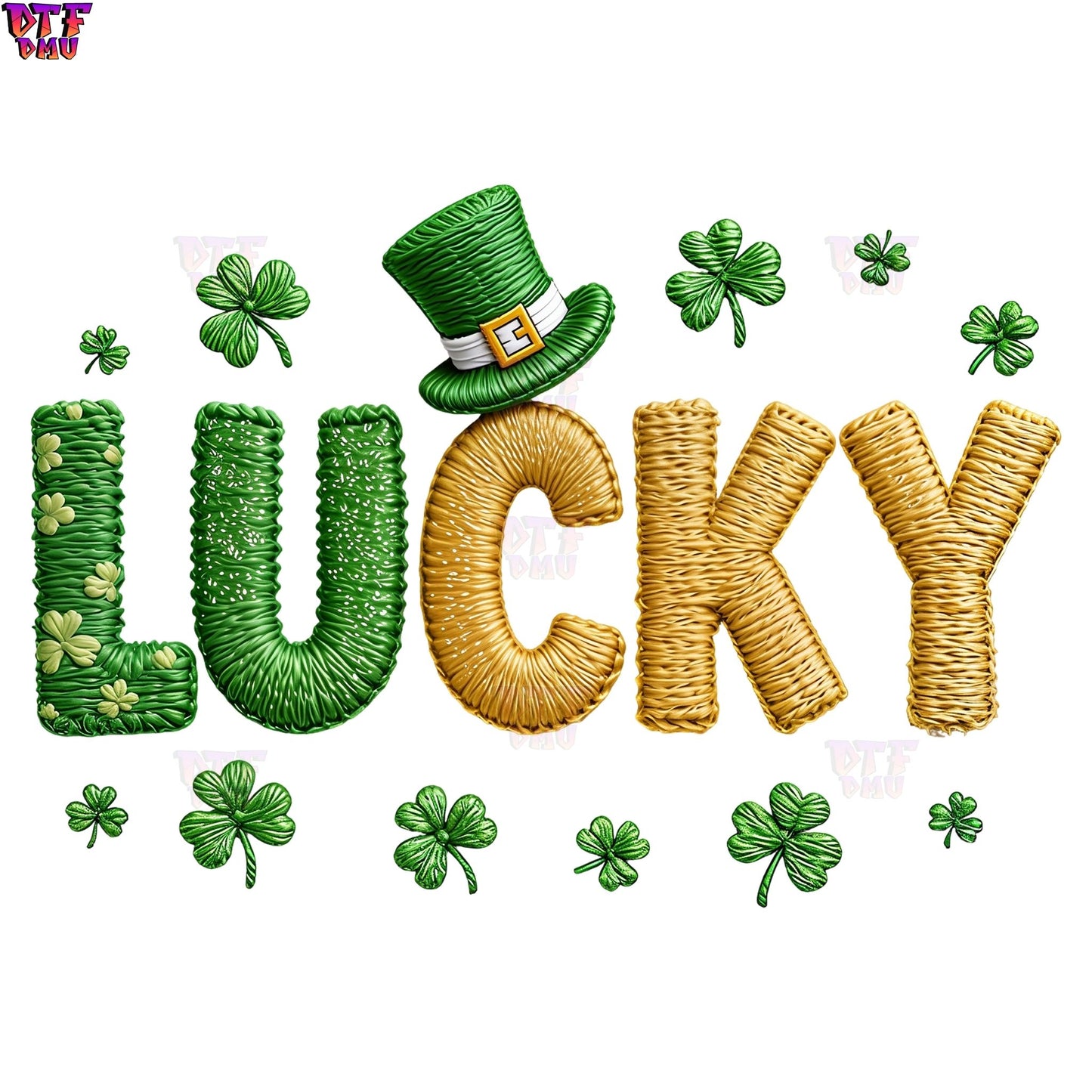 St. Patrick's Day Faux Yarn/Cochet DTF Transfer print Only.