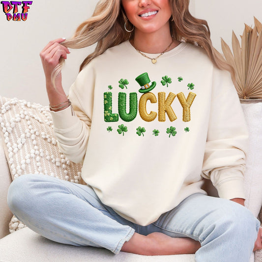 St. Patrick's Day Faux Yarn/Cochet DTF Transfer print Only.