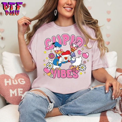 Cupid Vibes Donald Duck/Daisy Duck Valentine's Day DTF Transfer