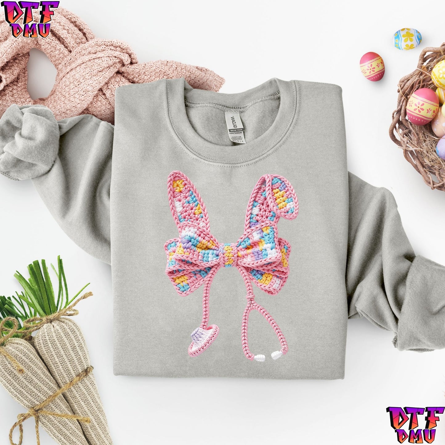 EASTER Faux Yarn/Crochet DTF Transfer Print