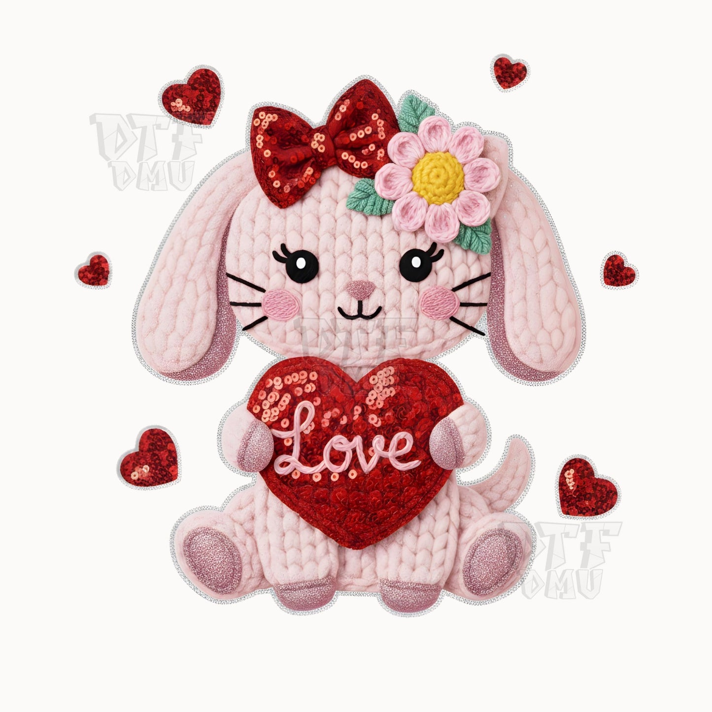 Love Kitty Valentine's Day DTF Transfer Print Only