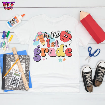 Back To School Hello Grade DTF Transfer Print