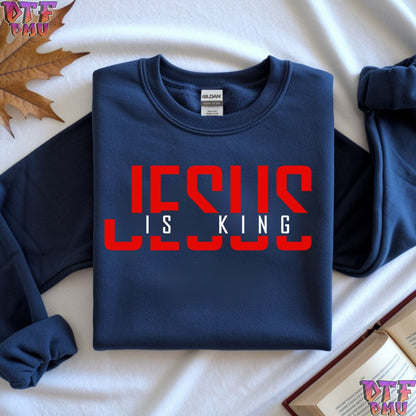 JESUS IS KING Christian DTF Transfer Print.