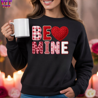 Be MINE Valentine's Day  Faux Yarn/Crochet DTF Transfer Print Only.