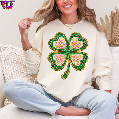 St. Patrick's Day Faux Yarn/Cochet DTF Transfer print Only.