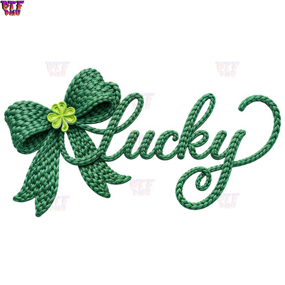 St. Patrick's Day Faux Yarn/Cochet DTF Transfer print Only.