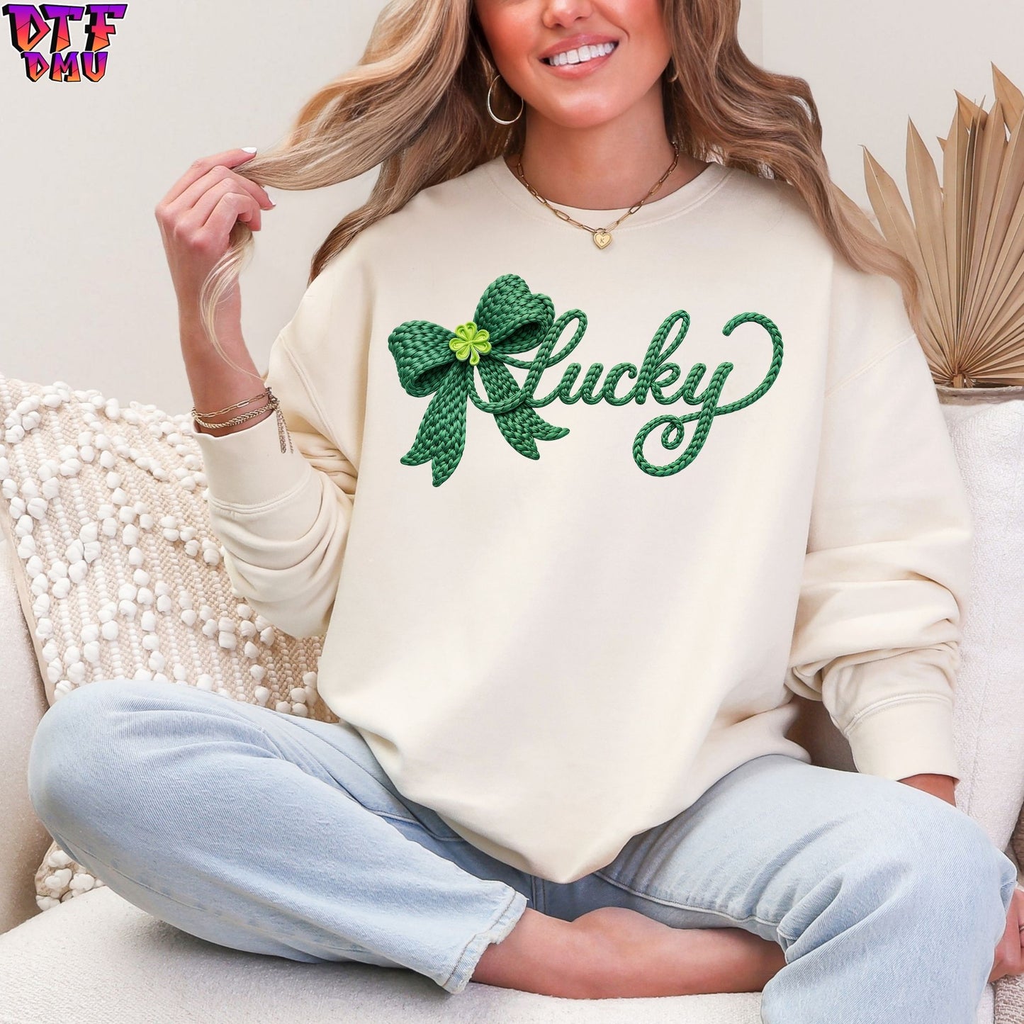 St. Patrick's Day Faux Yarn/Cochet DTF Transfer print Only.