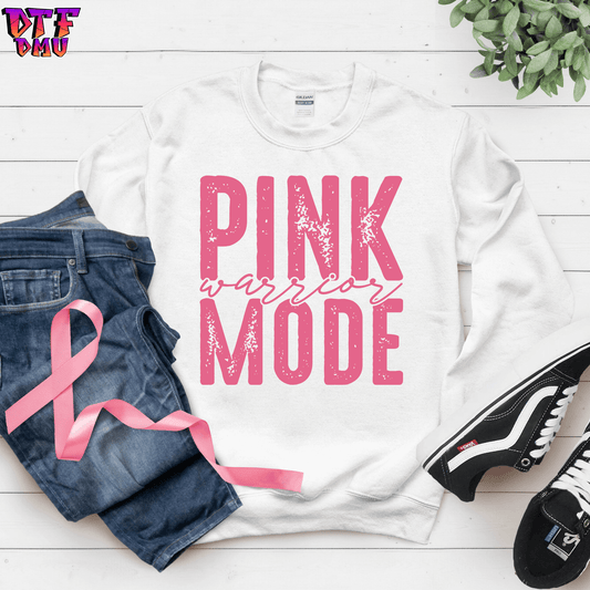 PINK WARRIOR MODE CANCER DTF Transfer Print.