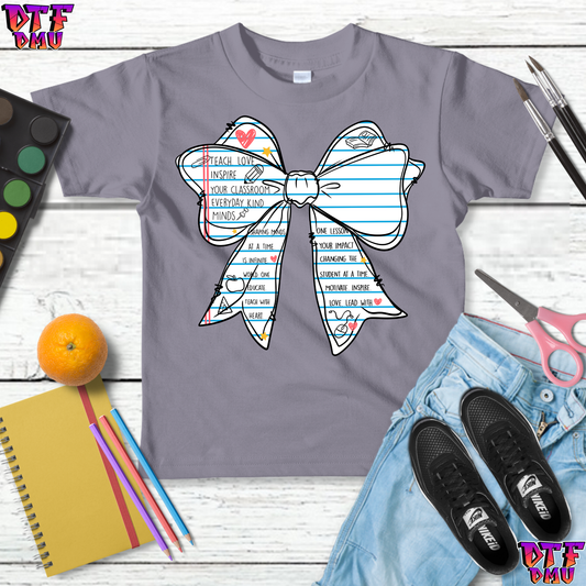 Teacher Bow to School DTF Transfer Print