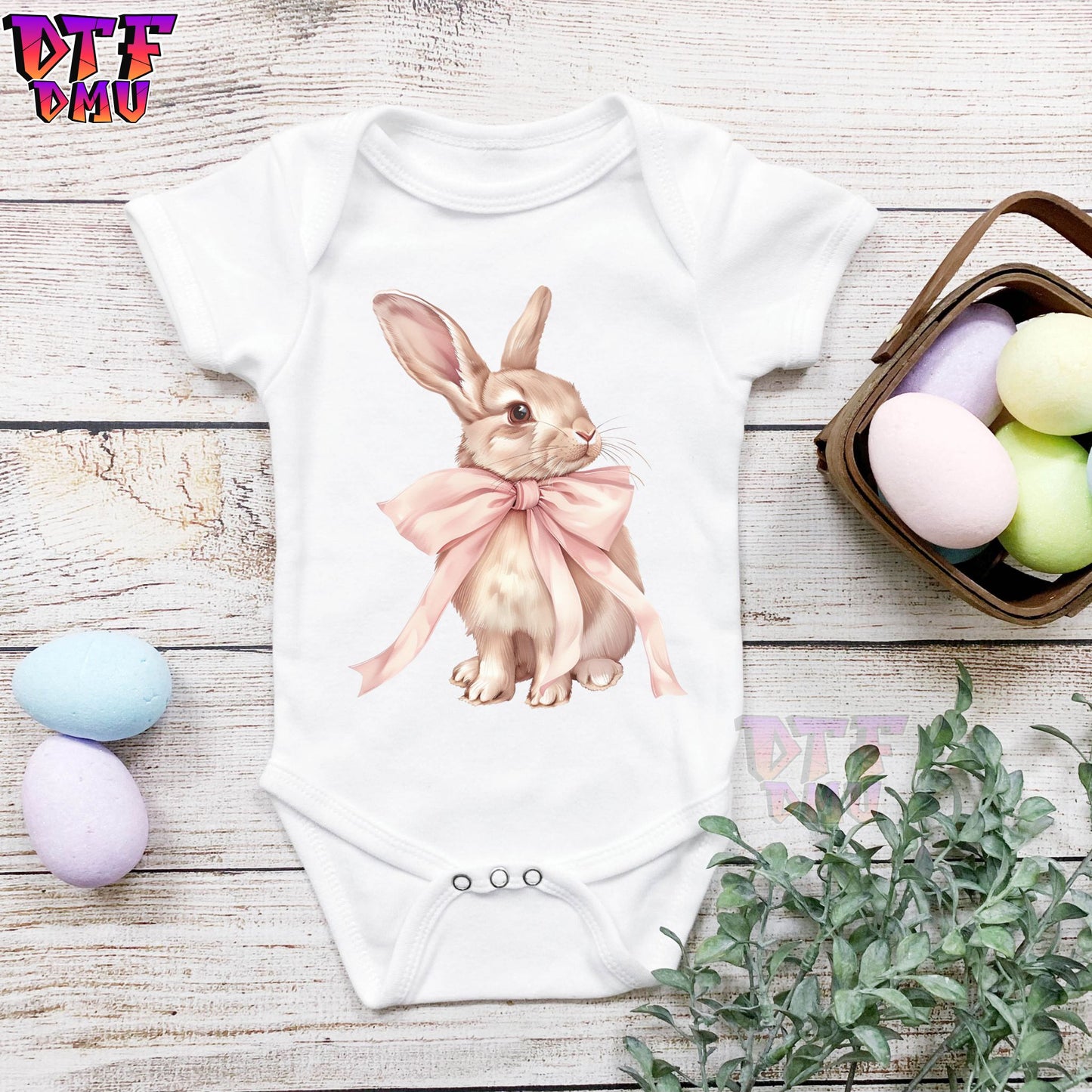 Easter Coquette Bunnies and Bow's DTF Transfer Print