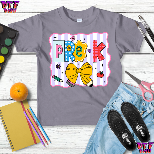 Back to School Pencil Bow DTF Transfer Print