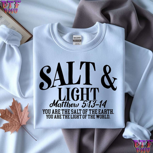 SALT & LIGHT Christian DTF Transfer Print.