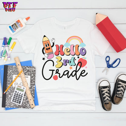 Back To School Hello Grade DTF Transfer Print