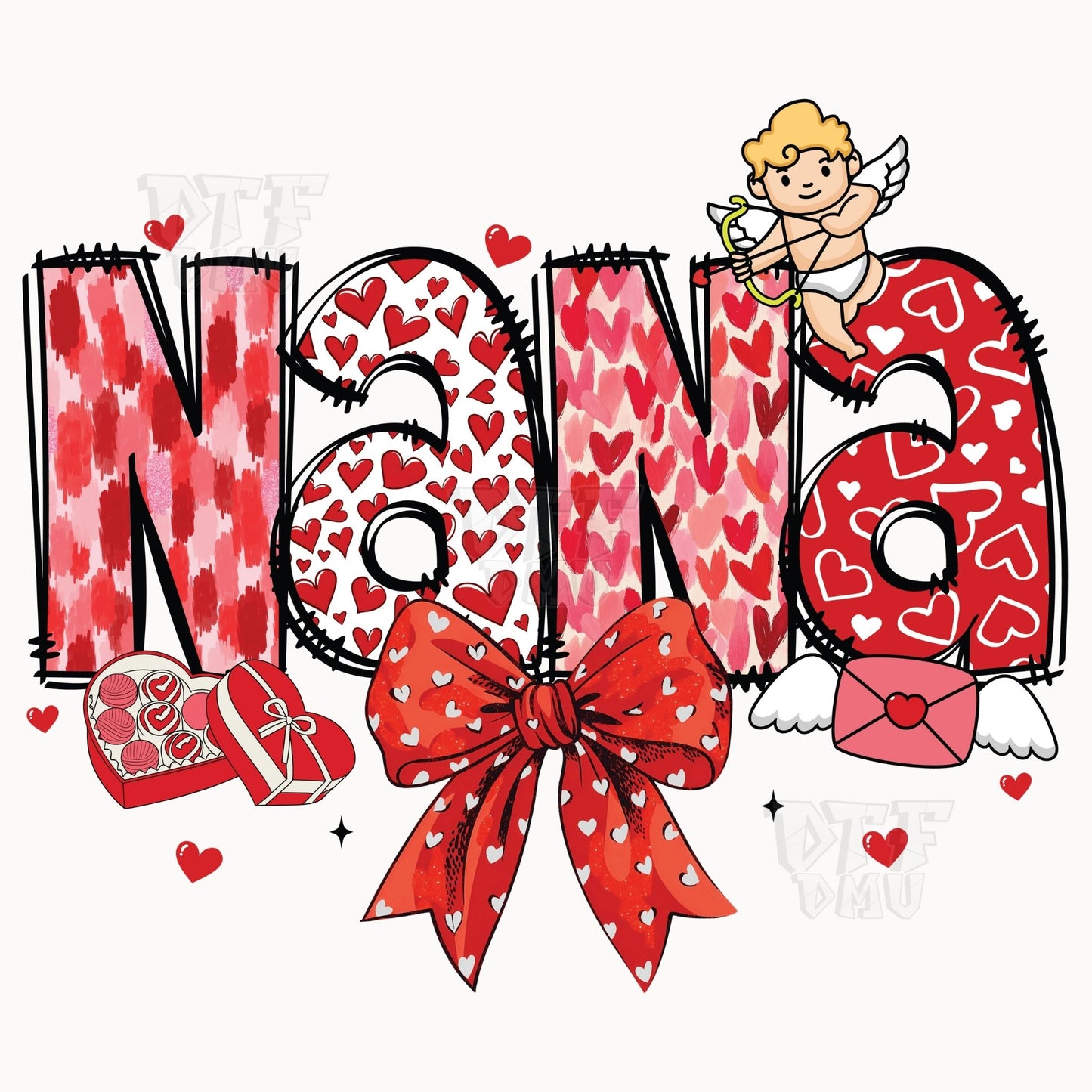 Family Theme Valentine's Day DTF Transfer Print Only