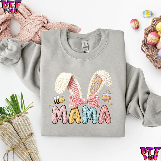 MAMA Easter Faux Yarn/Crochet DTF Transfer Print