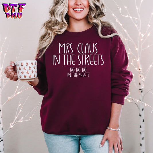 MRS. CLAUS IN THE STREETS HO HO HO IN THE SHEETS DTF Transfer Print Only