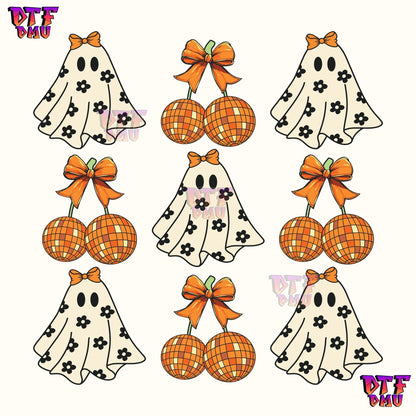 COQUETTE GHOST & DISCO BOWS (DTF Ready to Apply Transfer Print)