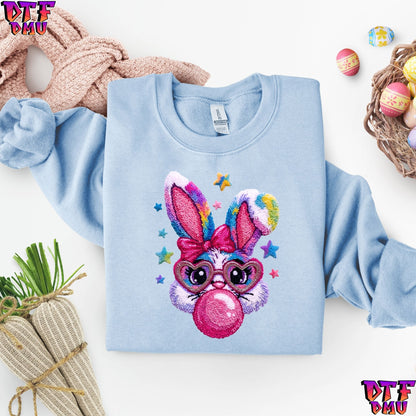 Easter Bunny Faux Yarn/Crochet DTF Transfer Print