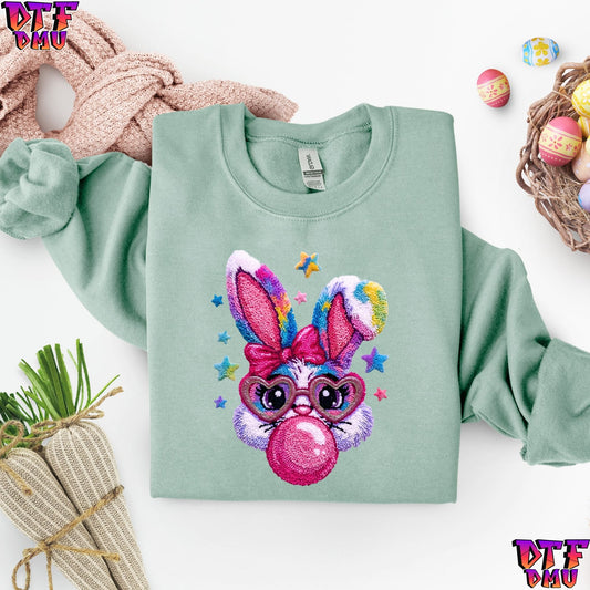 Easter Bunny Faux Yarn/Crochet DTF Transfer Print