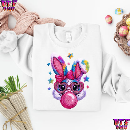 Easter Bunny Faux Yarn/Crochet DTF Transfer Print