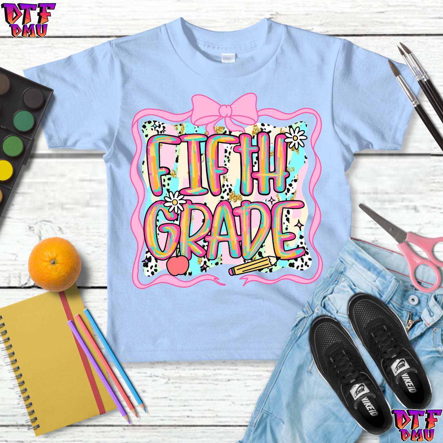 Retro Back to School DTF Transfer Print