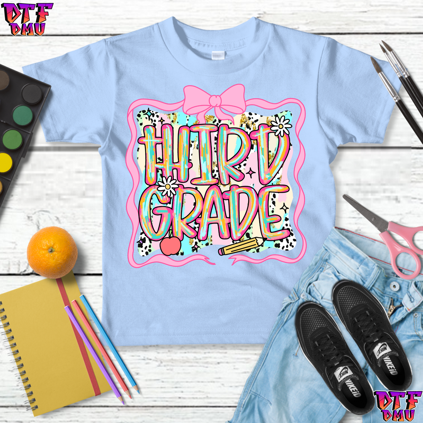 Retro Back to School DTF Transfer Print