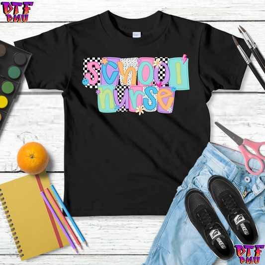 RETRO SCHOOL NURSE Back to School DTF Transfer Print