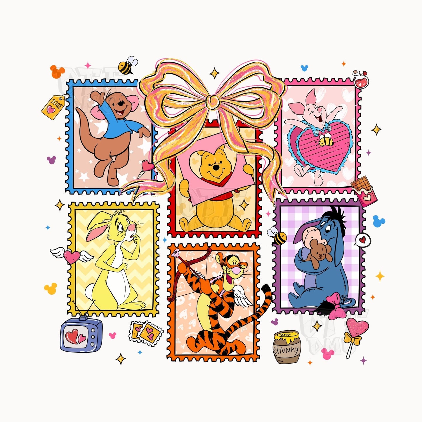 Disney Character Valentine's Day  DTF Transfer Print Only.