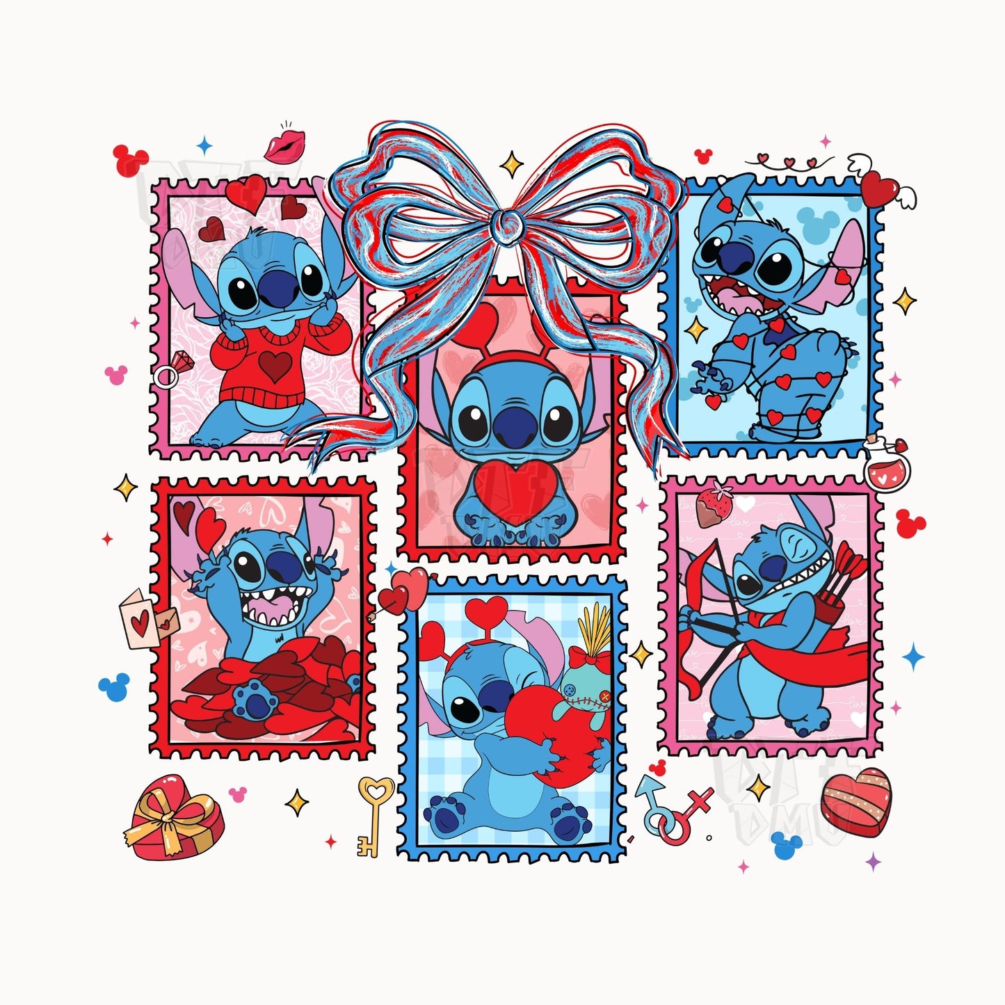 Disney Character Valentine's Day  DTF Transfer Print Only.