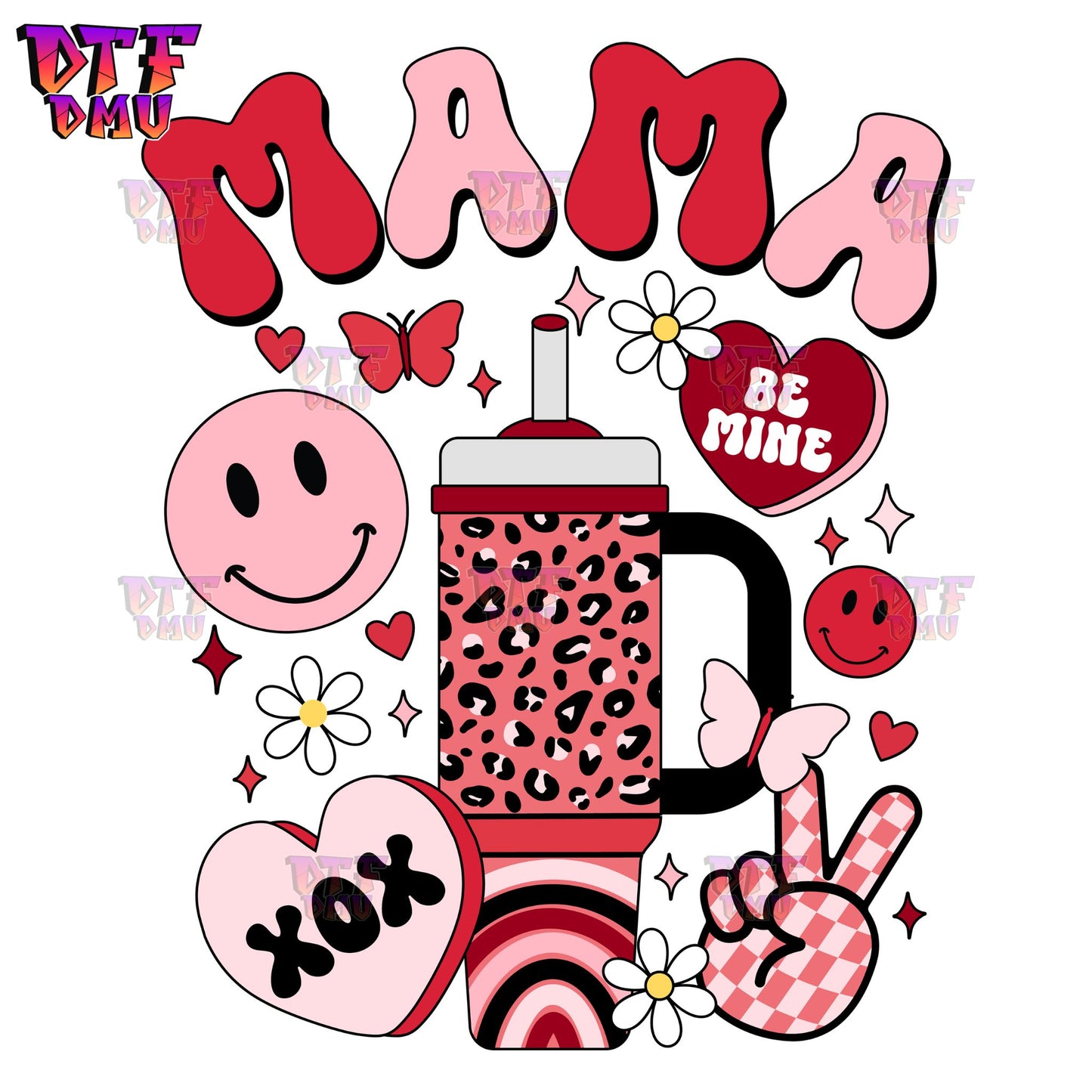 Mama Mini Retro Valentine's Day DTF Transfer Print