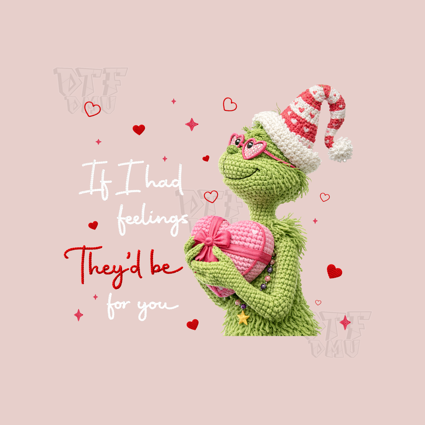 Grinch Valentine's Day DTF Transfer Print Only.